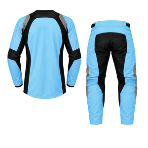 Ensemble de motocross pour homme, couleur unie, manches longues, 100% polyester, séchage rapide, toutes saisons, maillot et pantalon de motocross en vente - Product Image 2