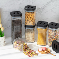 Nouvelle conception, lot de 5 boîtes de conservation hermétiques pour aliments, organisation de la cuisine, contenants en plastique sans BPA, bocaux à aliments scellés avec couvercles