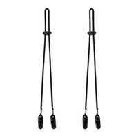 Clips para Correas de Sombrero M&K Negros, Resistentes al Viento, Antideslizantes, con Bloqueo de Cordón de Poliéster/Nailon para Golf, Pesca, Navegación y Gafas