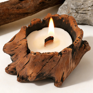 Bougie d'aromathérapie naturelle Lebao en forme de souche rétro pour rehausser l'ambiance de Thanksgiving, de Noël, de la maison et de la chambre - Product Image 1