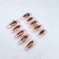 Vente en gros Amande 3D Gouttelettes d'eau faites à la main Faux ongles de différentes tailles
