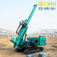 Pileuse hydraulique solaire à 6 cylindres haute puissance, engin de pieutage photovoltaïque sur chenilles pour projets solaires