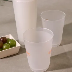 Desechable reutilizable personalizado 12oz 16oz 20oz Pp beber duro fiesta jugo tazas plástico esmerilado taza