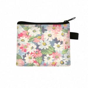 Monedero Personalizado con Estampado de Flores para Estudiantes, Bolsa de Almacenamiento de Monedas de Poliéster - Product Image 5
