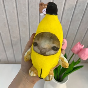 Llavero de Peluche de Gato Banana de 18 cm, Juguete de Gato con Voz, Duradero, Divertido, Regalo para Bebés - Product Image 4