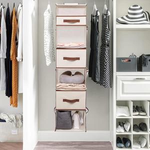 Factory Hanging Closet Organizer Foldable <b>6</b> Shelf Clothes Organization With <b>Drawers</b> - Product Image 6