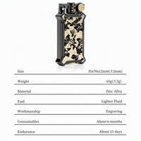 Briquet à silex compact CHIEF Oil, style américain vintage, en alliage de zinc pur, rechargeable, personnalisé, portable, cadeau d'affaires