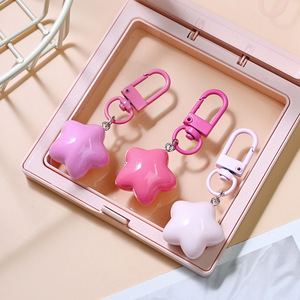 New Ins Style Kawaii Cute Chubby Star Keychain Fashion <b>Car</b> <b>Key</b> <b>Ring</b> for Women Girls Bag Charm Backpack Pendant Lovely Sweet Gift - Product Image 2