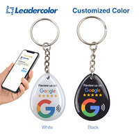 En Stock: Etiqueta NFC de 13.56mhz con Chip Personalizado Negro para Reseñas de Google, Etiqueta de Epoxy RFID para Redes Sociales