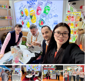 Bevande in Lattina Trasparenti in PET, Bibita Gassata al Gusto Esotico di Arancia con Sapori di Ciliegia, Limone, Pesca e Mela - Product Image 6