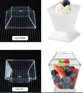 60ml tasse carrée simple paroi transparente PS gelée tasse 2oz <span class=keywords><strong>jetable</strong></span> Mini désert tasses de qualité alimentaire pour la crème glacée - Product Image 4