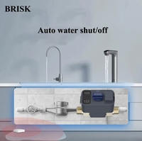 Détecteur de fuite d'eau LoRa moderne avec vanne d'arrêt automatique 3/4'' et capteur de niveau d'eau, alarme étanche pour fuites d'eau souterraines