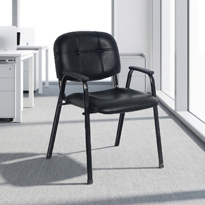 Sedia <span class=keywords><strong>da</strong></span> Ufficio <span class=keywords><strong>in</strong></span> <span class=keywords><strong>Pelle</strong></span> Sintetica PU dal Design Moderno con Braccioli, <span class=keywords><strong>Poltrona</strong></span> Nera <span class=keywords><strong>in</strong></span> PU per <span class=keywords><strong>Scrivania</strong></span> e Ufficio - Product Image 3