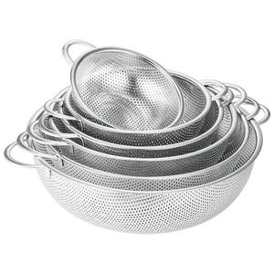 Stainless Steel Colander Set 4 Piece Nesting Strainer Dishwasher Safe For Kitchen Use - Product Image 1