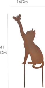 금속 고양이 장식 정원 말뚝 3 팩 검은 고양이 실루엣 마당 말뚝 정원 봄 장식 반사 야외 동상 - Product Image 2