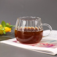 Personnalité large bouche 400ml forme de citrouille verticale haute tasse à boire en verre borosilicate pour café fleur thé lait