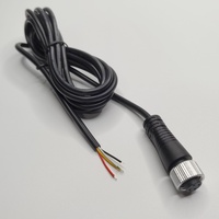 Conector M12 Personalizado OEM ODM, 4 Pines, Código A, Hembra, Cable de Aviación a Prueba de Agua, Arnés de Cables de Extensión para Vehículos