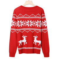 OEM ODM Winter Damen Muster-Pullover Unisex Familien-Pullover Strickware Feiertags-Rundhalspullover Baumwolle Hässlicher Weihnachtspullover Herren