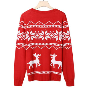 Suéter navideño feo de algodón con cuello redondo para hombre y mujer, diseño unisex familiar, tejido de punto, OEM ODM, para invierno - Product Image 4