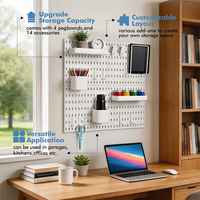 Panneau perforé rectangulaire robuste en ABS pour outils et ornements de garage, présentoir mural, rangement, organisation d'artisanat