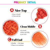 22 pouces ariel curl cheveux synthétique vague d'eau profonde cheveux bouclés tressage extensions au crochet torsion cheveux pour les femmes