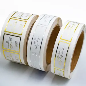 Stampa adesiva lamina d'oro bianca etichetta privata adesivi per profumi da donna logo personalizzato