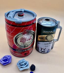 Fusto di <span class=keywords><strong>birra</strong></span> in metallo rotondo fatto in casa vuoto personalizzato 5L di fabbrica imballaggio per uso alimentare tamburo di vodka con manico in <span class=keywords><strong>plastica</strong></span> - Product Image 4