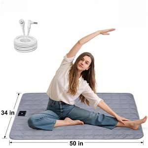 Tapis de mise à la terre doux 34*50 pouces en fibre d'argent, tapis de <span class=keywords><strong>yoga</strong></span> respirant pour le sommeil avec cordon de 15 pieds pour réduire l'électricité statique et améliorer le sommeil - Product Image 1