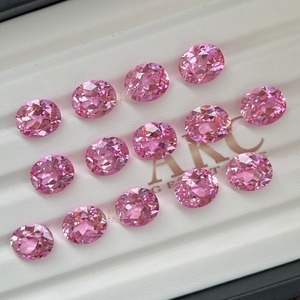 Piedras Preciosas de Paparacha Creadas en Laboratorio, Corte Oval Facetado, Color Naranja Rosado, para Joyería Fina, Tamaño 5-15 mm, Efecto de Juego de Color - Product Image 2