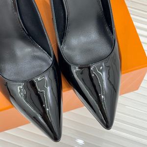 Luxurious Designer Brand Formal Slip-On Women's Stiletto Pumps Pointed <b>Toe</b> Patent Leather Thin <b>Heels</b> Breathable Anti-Slip - Product Image 6