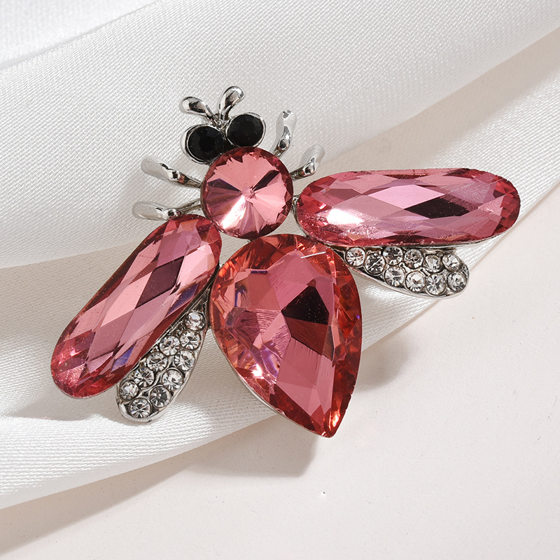 Spilla Gioiello A Forma Di Girasole Con Ape E Cristallo - Accessorio Moda Per Donne E Ragazze