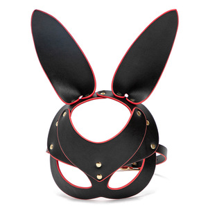 Masque de tête de lapin Rogue noir à longues oreilles, accessoire de performance, accessoire de costume unisexe pour adulte - Product Image 2