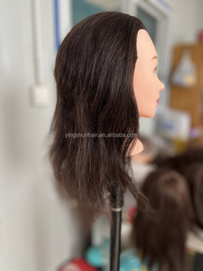 Cabeza de entrenamiento de cabello indio modelo cabeza de muñeca maniquí de cabello para peluquería cosmetología escuela <span class=keywords><strong>Academia</strong></span> 100% cabeza de Maniquí de cabello humano - Product Image 6