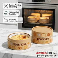 Boîte Cadeau Cylindrique Personnalisée pour Gâteau Basque, Tube en Carton Kraft Biodégradable Résistant au Four avec Insert de Cuisson