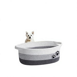 Foldable Woven Cotton Rope Storage Basket Animal Design Multifunctional <b>Organizer</b> Bin for Pet <b>Toys</b> Nursery Home - Product Image 4