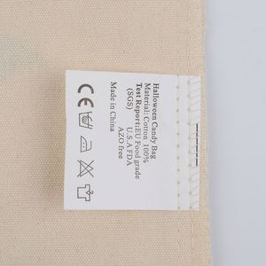 Sac à cordon en coton pour bonbons d'Halloween, imprimé citrouille, sac de rangement pour cadeaux de fête d'enfants, pour décoration d'Halloween - Product Image 5