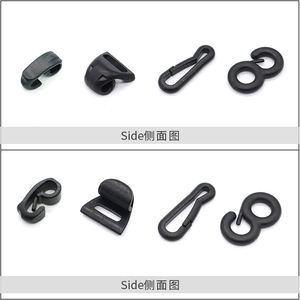 Hebillas de Plástico, Ganchos y Cierres para Lona de Carpa, Accesorios para Bolsas, Color Negro, B014 B026 B029 B065, Tamaños 21 12 31 28 mm - Product Image 1