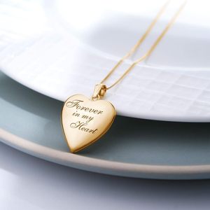 Nuova Collana con Ciondolo <span class=keywords><strong>a</strong></span> <span class=keywords><strong>Cuore</strong></span> Inciso in Acciaio Inossidabile, Scatola Portafoto Apribile, Stile Donna in Argento e Oro, <span class=keywords><strong>Cuore</strong></span> di Bambù - Product Image 5