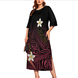 Gaun Puletasi Samoa Desain Baru 2022 untuk Wanita, Set <span class=keywords><strong>2</strong></span> Potong dengan Pola Polinesia Kustom, Ukuran Besar 8XL, Gaun Kasual Wanita - Product Image 6
