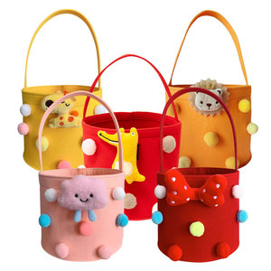 Panier de Pâques Lapin Mignon, Sacs Cadeaux Polyvalents en Plastique et Feutre pour Enfants de 5 à 7 Ans, Cadeaux de Fête de Pâques - Product Image 1