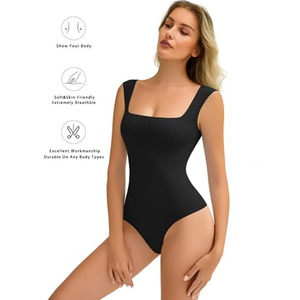 Tute da <span class=keywords><strong>donna</strong></span> tute da <span class=keywords><strong>donna</strong></span> Sexy Body a collo quadrato Body Body a doppia fodera canotta morbido - Product Image 6