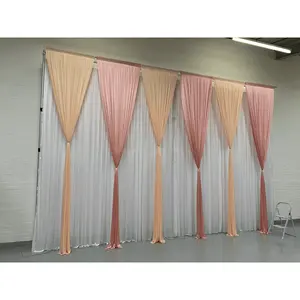 Hochwertiger Hintergrundvorhang mit verstellbarer Höhe Basisplatte über Kopf dekorativer Vorhangständer für Hochzeitsaktivitäten