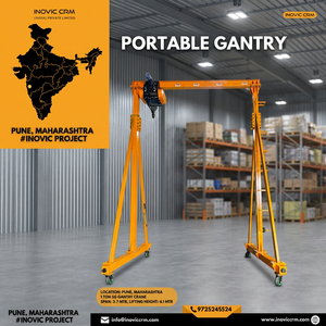 INOVIC CRM European Type High Quality 1 TON to 5 TON Portable Gantry <b>Crane</b> with Electric Hoist for Industrial Application - Product Image 3