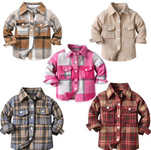 Automne garçon printemps veste infantile enfant en bas âge filles vêtements coton Plaid garçons enfants enfants manteau à manches longues boutonné haut chemise - Product Image 1