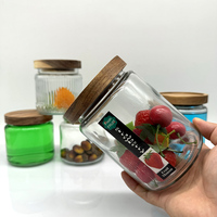 Bocaux en verre avec couvercle en bambou hermétique pour la vente en gros, contenants de cuisine écologiques de qualité supérieure pour la farine, le sucre, les épices et les grains de café