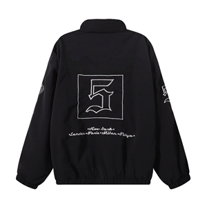 Conjunto Deportivo de 2 Piezas para Otoño, Chaqueta Cortavientos con Capucha y Bloques de Color, Pantalones Anchos con Bordado de Letras, Antiarrugas, Unisex - Product Image 5