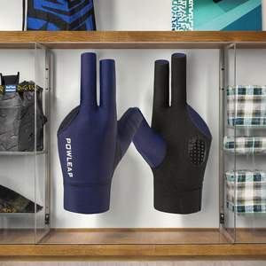 Gants de billard noirs à 3 doigts, respirants, antidérapants, pour la prise du bâton de billard, ajustables et extensibles pour le snooker - Product Image 3