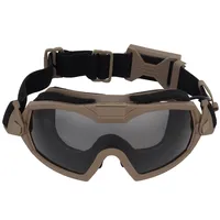 Lunettes tactiques anti-buée, lunettes de protection pour le ski, l'airsoft, le CS, transparentes, noires, 2 lentilles, lunettes anti-poussière pour le motocross avec micro-ventilateur
