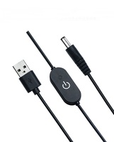 1m 2C * 24AWG USB zu DC5.5 * 2.1mm Stecker kabel mit Touch-Schalter