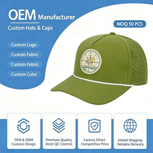 Oem Custom High Quality 6 7 Panel Flat Bill PVC Patch Logo Sport Snapback Cap <b>Waterproof</b> Laser Cut Hole Perforated <b>Hat</b> - Product Image 1